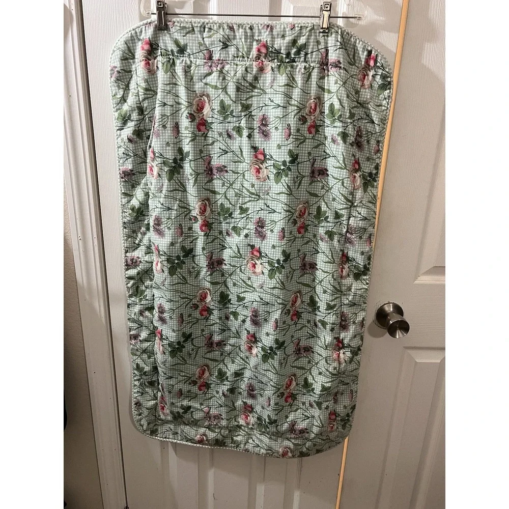 Vintage Laura Ashley King‎ Size Shams Set Of 2 Green Gingham Floral